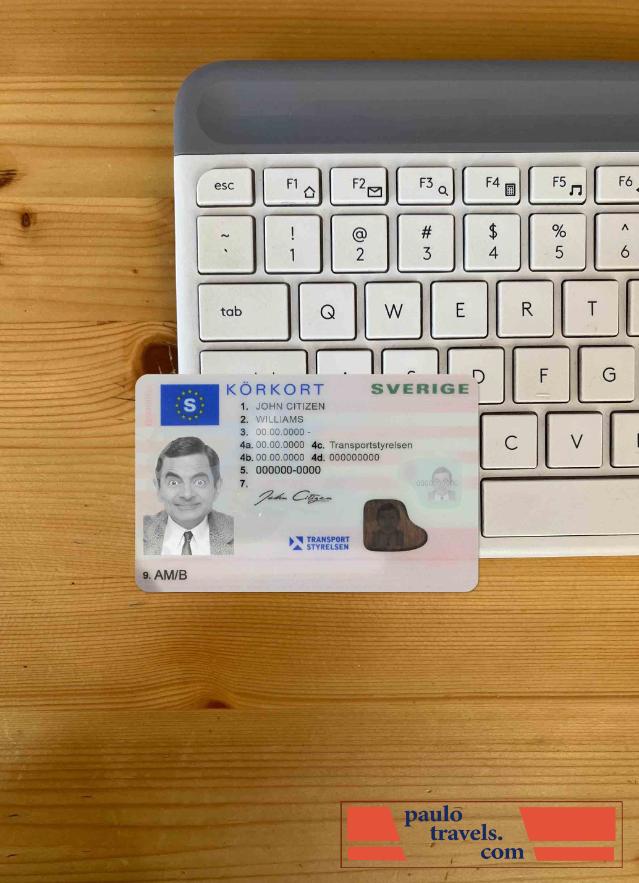 Sweden driving licence (2016 present) photolook FRONT PSD template